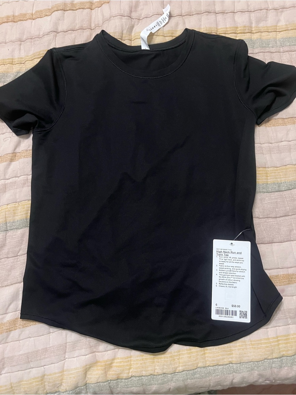 lululemon athletica Black Short-Sleeve Crewneck Run & Train Tee